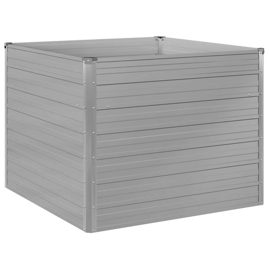 Raised Garden Bed | Grey | Galvanised steel | 100x100x77 cm | Durable Raised Garden Bed | Grey | Galvanised steel | 100x100x77 cm | Durable