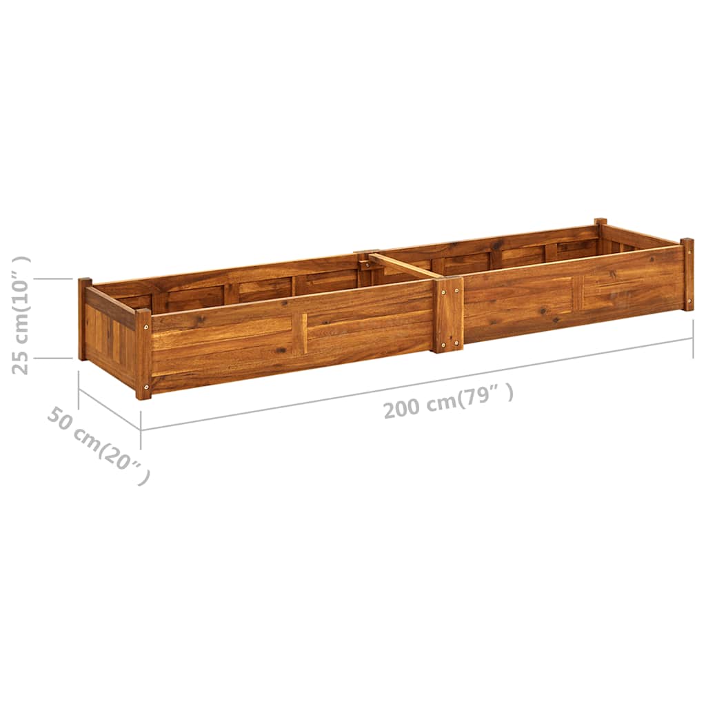 42568 vidaXL Garden Raised Bed Acacia Wood 200x50x25 cm