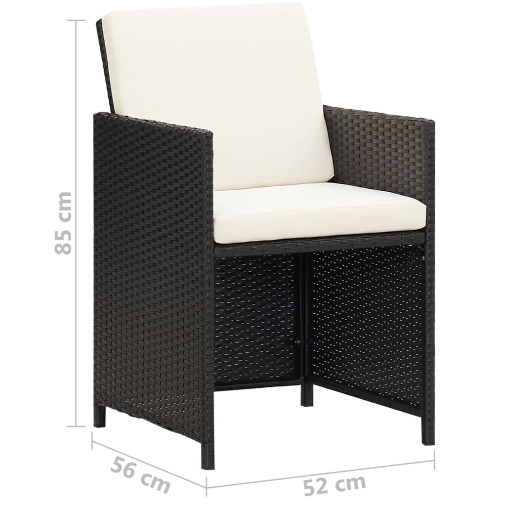 Patio Furniture | Black | Steel, PE Rattan, Glass, Polyester