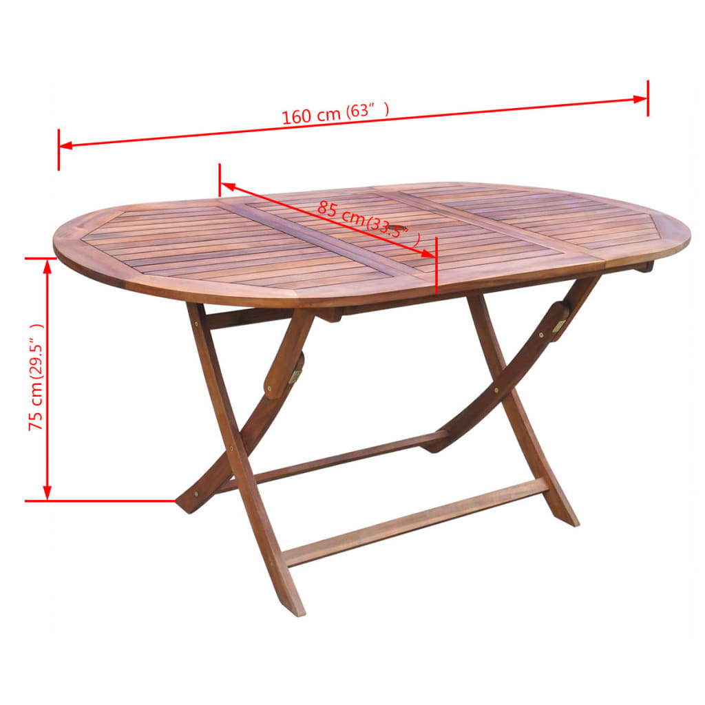 Garden Furniture Set | Brown | Acacia wood | 9 piece set | Foldable