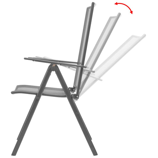 Reclining Chair | Set of 2 | Anthracite | E-coated, powder-coated steel Reclining Chair | Set of 2 | Anthracite | E-coated, powder-coated steel