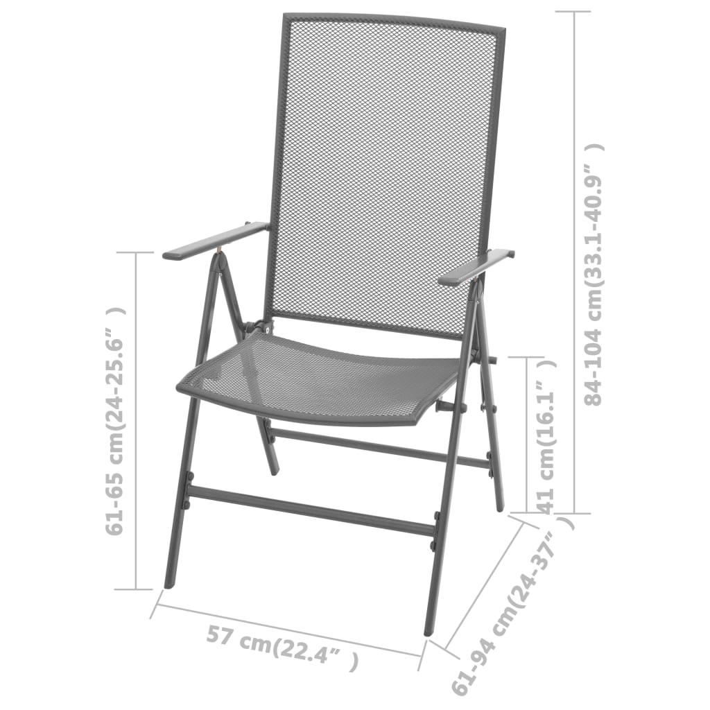 Reclining Chair | Set of 2 | Anthracite | E-coated, powder-coated steel
