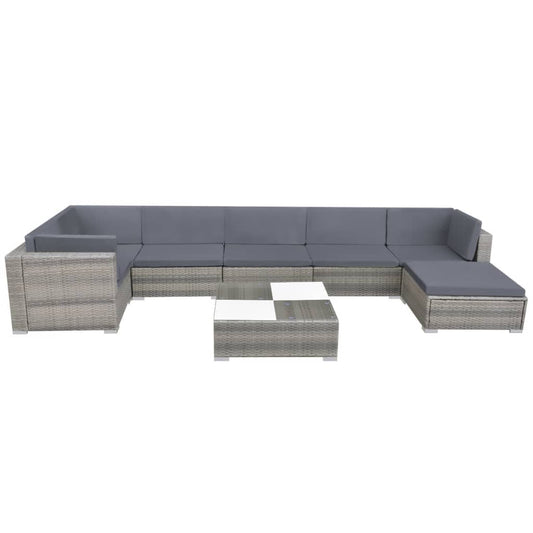 Patio Furniture | Grey | Powder-coated steel frame | 8 Piece Set Patio Furniture | Grey | Powder-coated steel frame | 8 Piece Set
