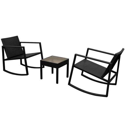 Patio Furniture | Black | Powder-coated steel, PE rattan, Glass | Medium Patio Furniture | Black | Powder-coated steel, PE rattan, Glass | Medium