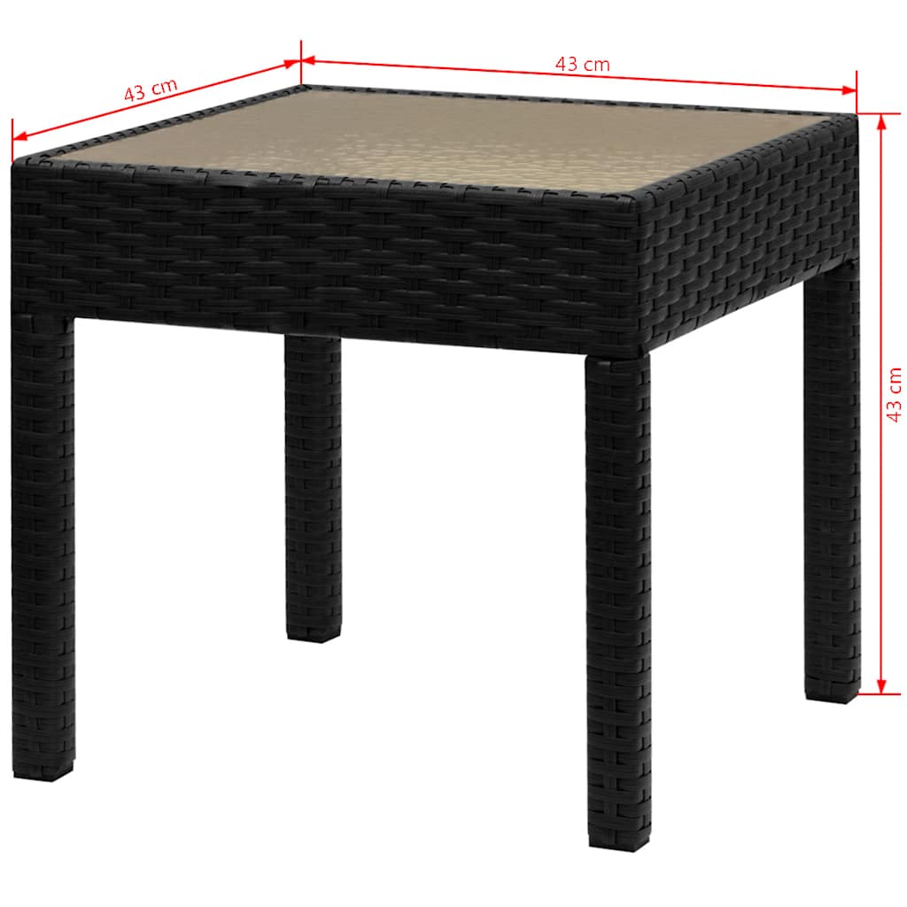 42862 vidaXL 3 Piece Bistro Set Poly Rattan Black
