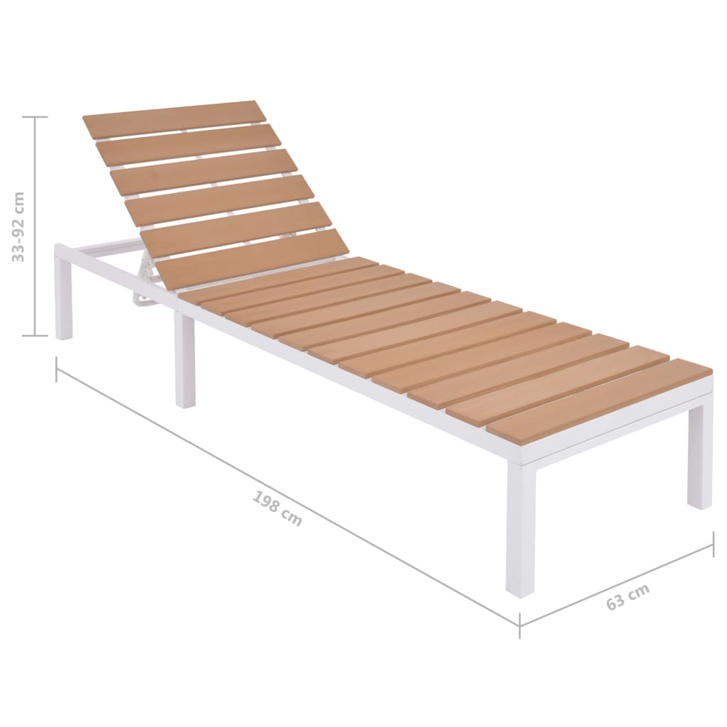 42868 vidaXL Sun Lounger Aluminium and WPC Brown