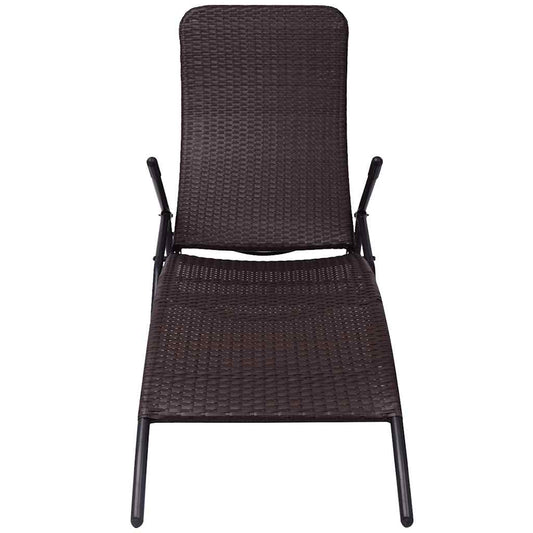 42945 vidaXL Folding Sun Lounger Poly Rattan Brown 42945 vidaXL Folding Sun Lounger Poly Rattan Brown