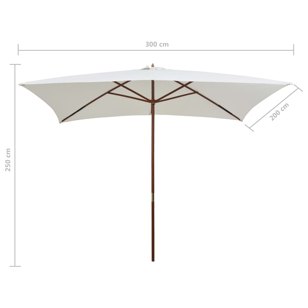Garden Parasol | Cream White | Polyester | 200x300 cm