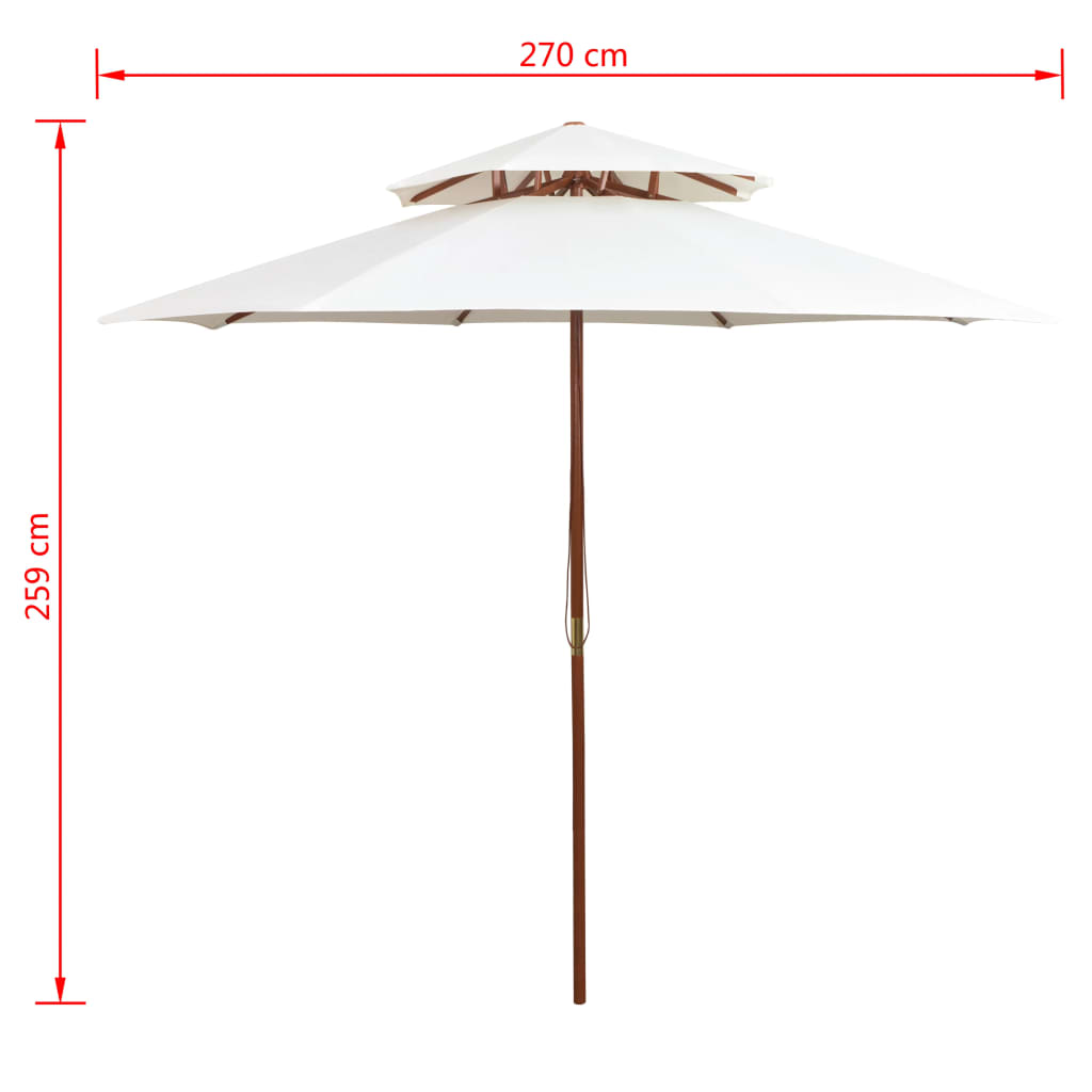 Parasol | Cream White | Polyester cover | Large | Adjustable Armrests