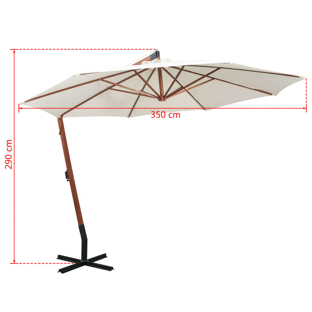Garden Parasol | White | Polyester fabric | 3.5m diameter