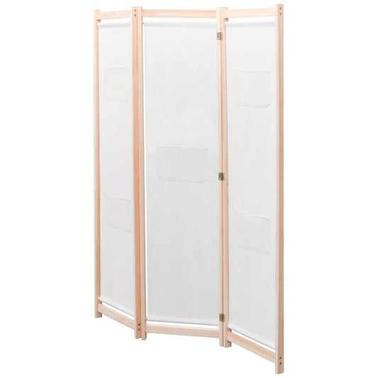 3-Panel Room Divider Cream 120x170x4 cm Fabric 3-Panel Room Divider Cream 120x170x4 cm Fabric