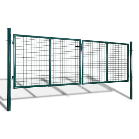 Fence Gate Steel 300x100 cm Green Fence Gate Steel 300x100 cm Green