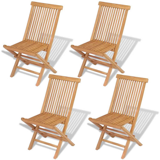 Folding Chairs 4 pcs for Garden & Outdoor Teak Wood Folding Chairs 4 pcs for Garden & Outdoor Teak Wood