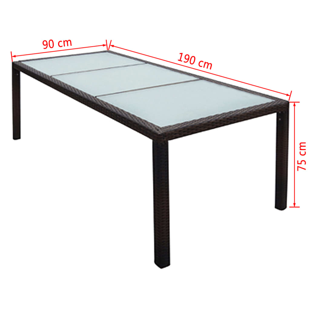 Patio Furniture | Brown | Steel Frame, Aluminium Feet, PE Rattan | Large