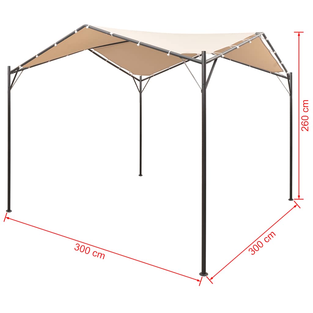 43168 vidaXL Gazebo Pavilion Tent Canopy 3x3 m Steel Beige