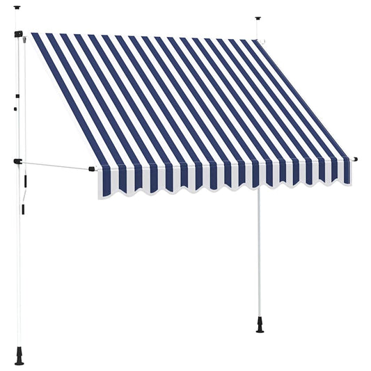 43221 vidaXL Manual Retractable Awning 250 cm Blue and White Stripes 43221 vidaXL Manual Retractable Awning 250 cm Blue and White Stripes