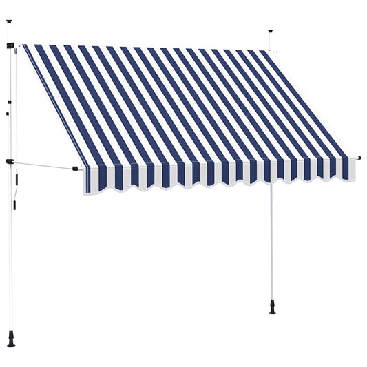 43222 vidaXL Manual Retractable Awning 300 cm Blue and White Stripes 43222 vidaXL Manual Retractable Awning 300 cm Blue and White Stripes