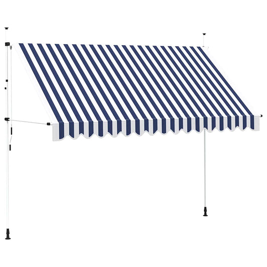 43223 vidaXL Manual Retractable Awning 350 cm Blue and White Stripes 43223 vidaXL Manual Retractable Awning 350 cm Blue and White Stripes