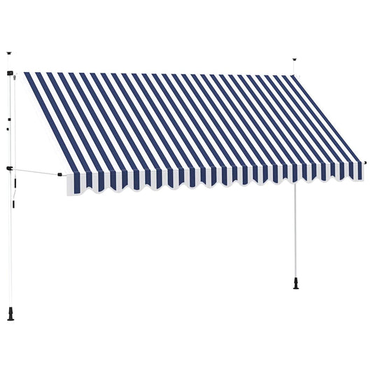 43224 vidaXL Manual Retractable Awning 400 cm Blue and White Stripes 43224 vidaXL Manual Retractable Awning 400 cm Blue and White Stripes