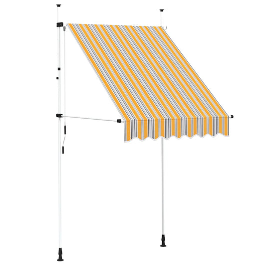 43225 vidaXL Manual Retractable Awning 150 cm Yellow and Blue Stripes 43225 vidaXL Manual Retractable Awning 150 cm Yellow and Blue Stripes