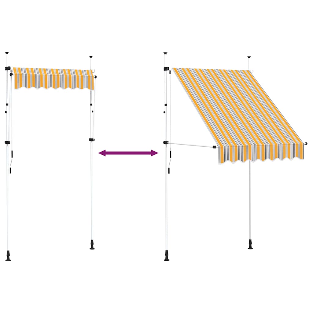 43225 vidaXL Manual Retractable Awning 150 cm Yellow and Blue Stripes