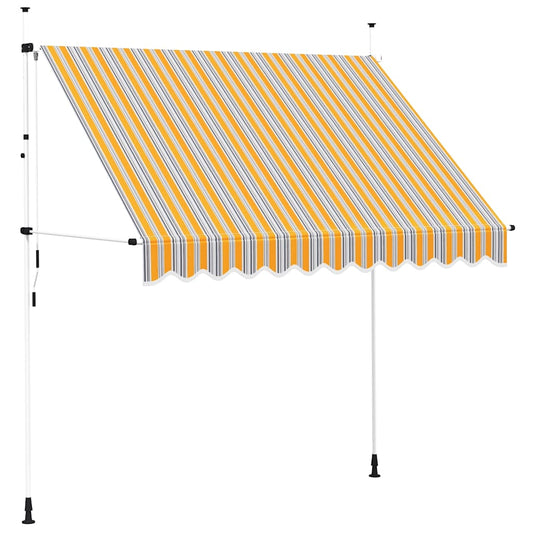 43227 vidaXL Manual Retractable Awning 250 cm Yellow and Blue Stripes 43227 vidaXL Manual Retractable Awning 250 cm Yellow and Blue Stripes