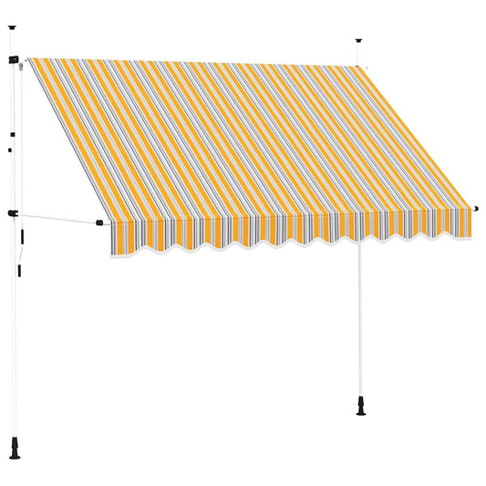 43228 vidaXL Manual Retractable Awning 300 cm Yellow and Blue Stripes 43228 vidaXL Manual Retractable Awning 300 cm Yellow and Blue Stripes