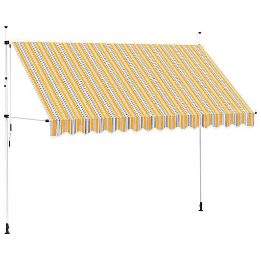 43229 vidaXL Manual Retractable Awning 350 cm Yellow and Blue Stripes 43229 vidaXL Manual Retractable Awning 350 cm Yellow and Blue Stripes
