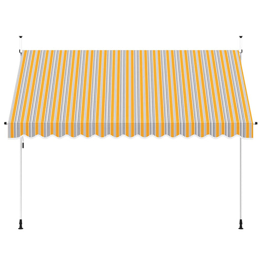 Manual Retractable Awning 350 cm Yellow and Blue Stripes Manual Retractable Awning 350 cm Yellow and Blue Stripes
