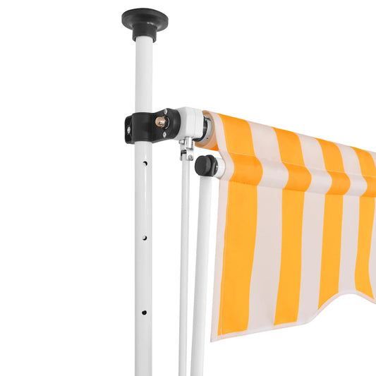 Manual Retractable Awning 150 cm Orange and White Stripes Manual Retractable Awning 150 cm Orange and White Stripes