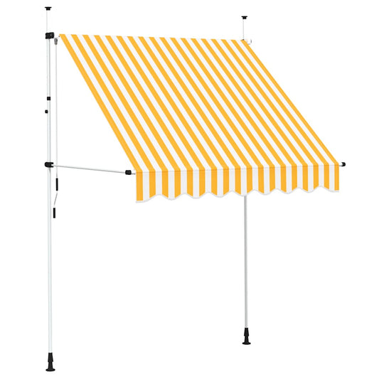 Manual Retractable Awning 200 cm Orange and White Stripes Manual Retractable Awning 200 cm Orange and White Stripes
