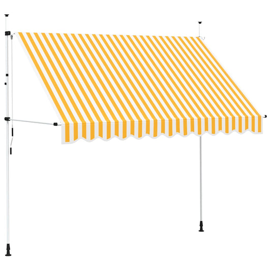 Manual Retractable Awning 300 cm Orange and White Stripes Manual Retractable Awning 300 cm Orange and White Stripes