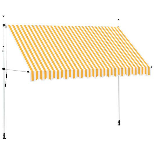 Manual Retractable Awning 350 cm Orange and White Stripes Manual Retractable Awning 350 cm Orange and White Stripes