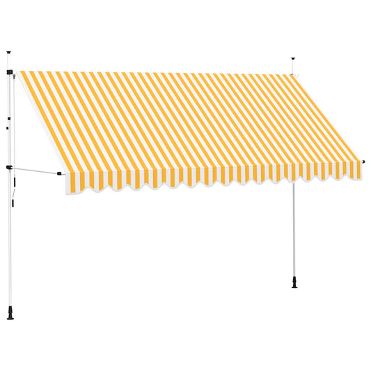Manual Retractable Awning 400 cm Orange and White Stripes Manual Retractable Awning 400 cm Orange and White Stripes