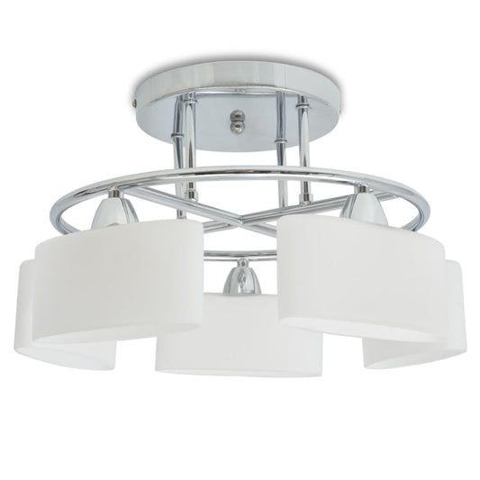 Ceiling Lamp | Chrome, White | Glass, Metal | Medium | Ceiling Lamp Ceiling Lamp | Chrome, White | Glass, Metal | Medium | Ceiling Lamp