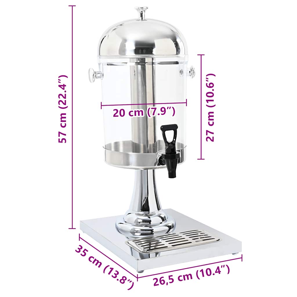 50531 vidaXL Juice Dispenser Stainless Steel 8 L