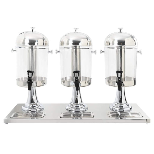 50533 vidaXL Triple Juice Dispenser Stainless Steel 3 x 8 L 50533 vidaXL Triple Juice Dispenser Stainless Steel 3 x 8 L