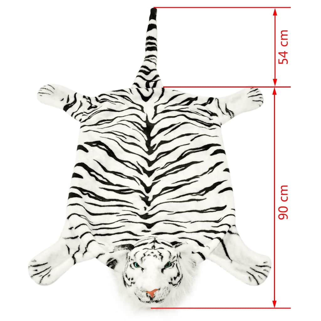 Carpet | White with tiger stripes | Polyester, Foam | 144 cm | Pattern