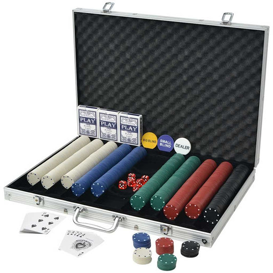 80181 vidaXL Poker Set with 1000 Chips Aluminium 80181 vidaXL Poker Set with 1000 Chips Aluminium