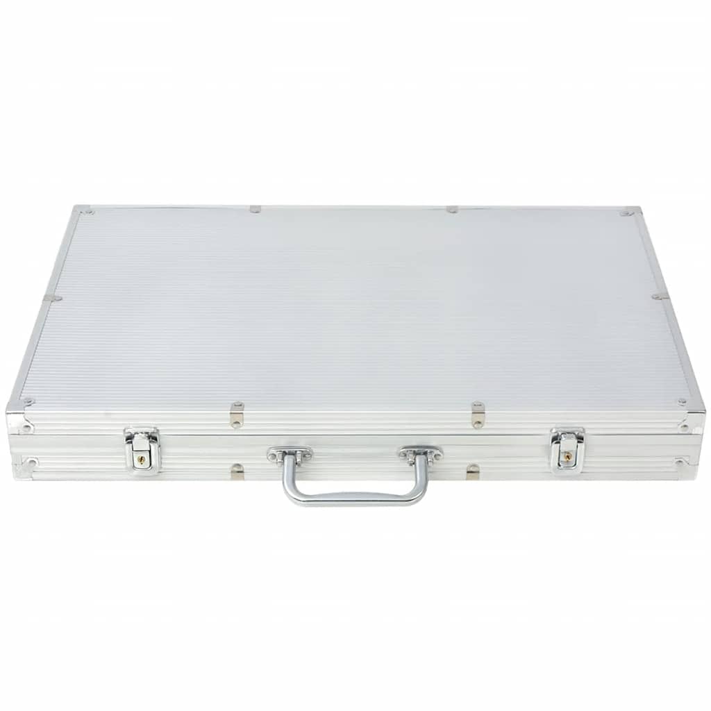 80183 vidaXL Poker Set with 1000 Chips Aluminium
