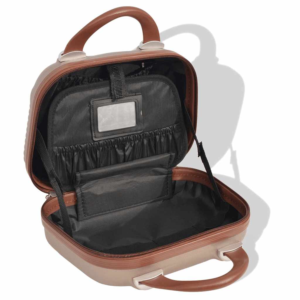91193 vidaXL Four Piece Hardcase Trolley Set Champagne
