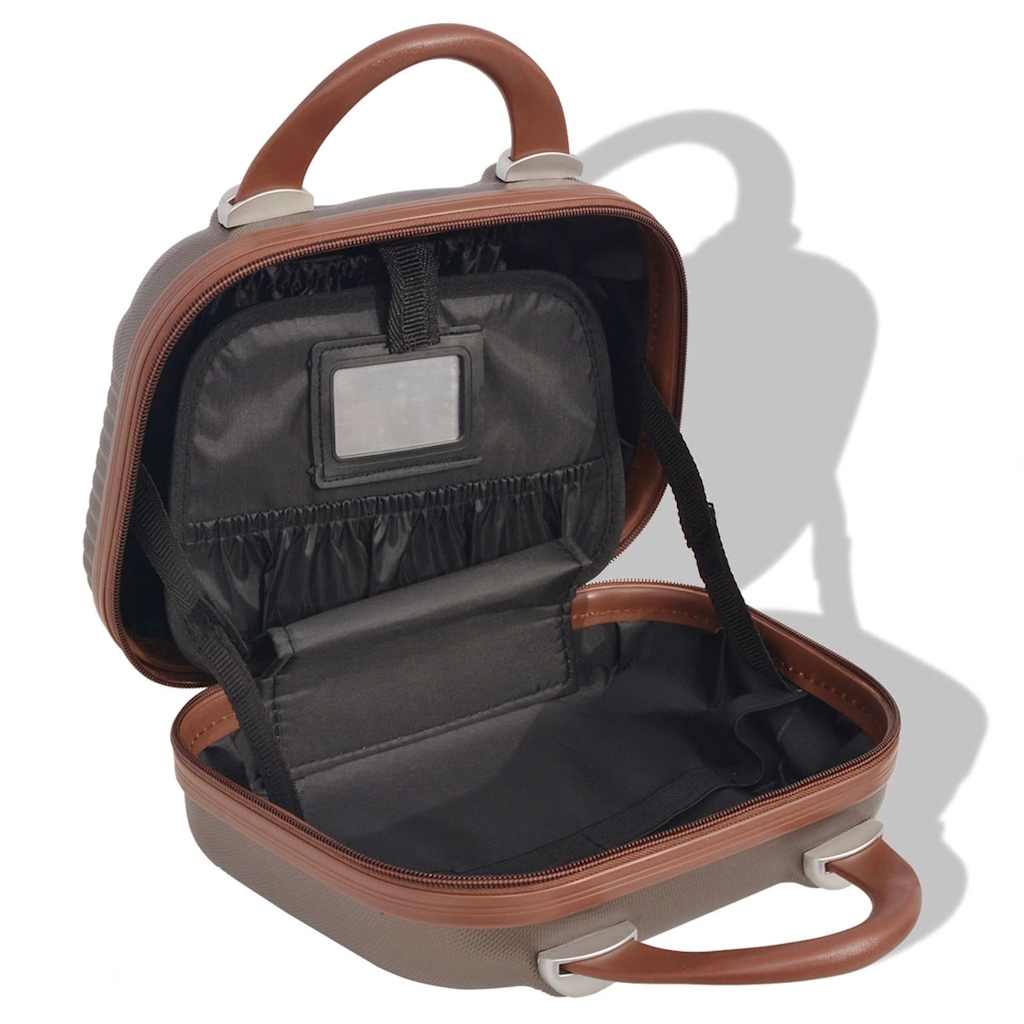 91194 vidaXL Four Piece Hardcase Trolley Set Coffee