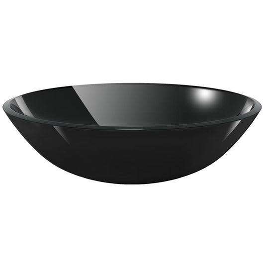 Basin Tempered Glass 42 cm Black Basin Tempered Glass 42 cm Black
