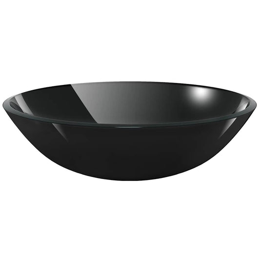 142231 vidaXL Basin Tempered Glass 42 cm Black 142231 vidaXL Basin Tempered Glass 42 cm Black