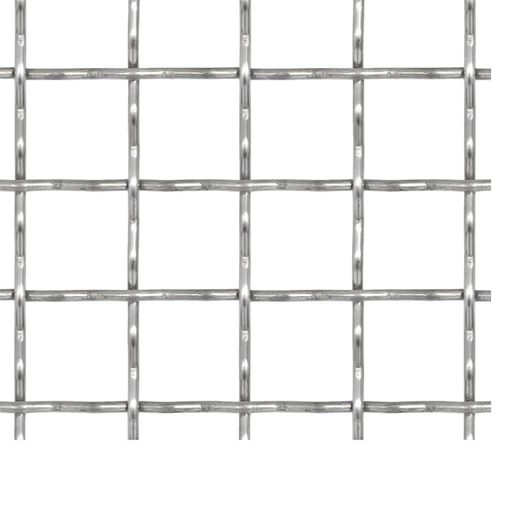 142291 vidaXL Crimped Garden Wire Fence Stainless Steel 100x85 cm 31x31x3 mm