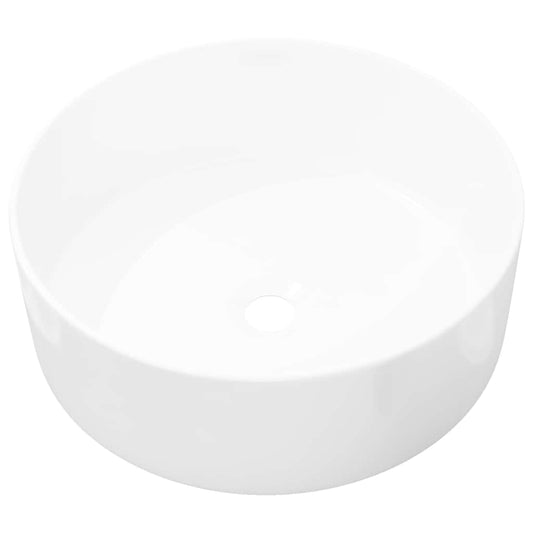 142342 vidaXL Basin Round Ceramic White 40x15 cm 142342 vidaXL Basin Round Ceramic White 40x15 cm