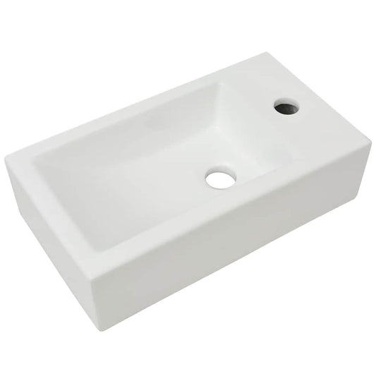 142343 vidaXL Basin with Faucet Hole Rectangular Ceramic White 46x25,5x12 cm 142343 vidaXL Basin with Faucet Hole Rectangular Ceramic White 46x25,5x12 cm