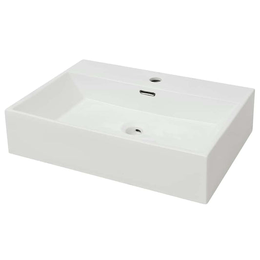 142347 vidaXL Basin with Faucet Hole Ceramic White 60,5x42,5x14,5 cm 142347 vidaXL Basin with Faucet Hole Ceramic White 60,5x42,5x14,5 cm