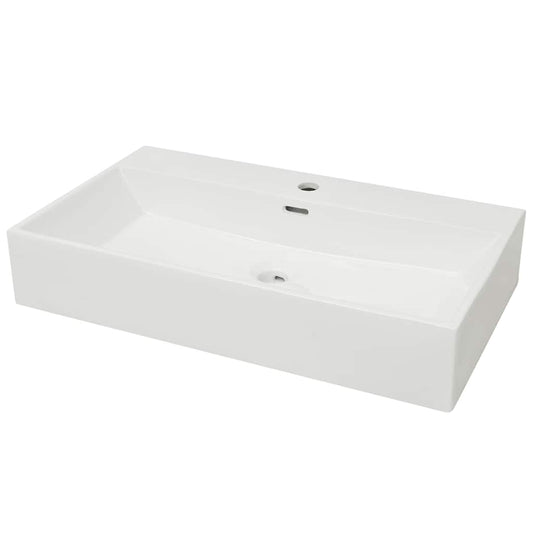 142348 vidaXL Basin with Faucet Hole Ceramic White 76x42,5x14,5 cm 142348 vidaXL Basin with Faucet Hole Ceramic White 76x42,5x14,5 cm