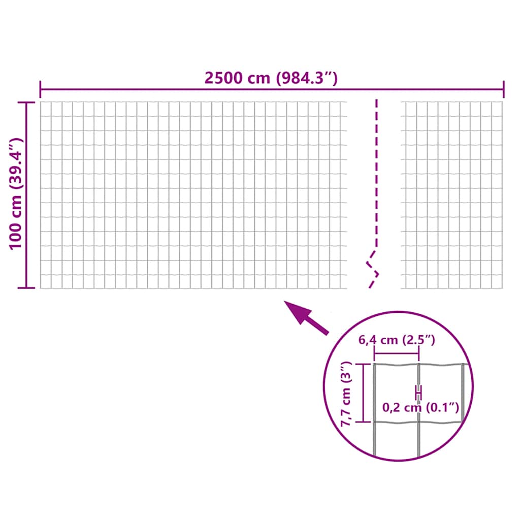 142526 vidaXL Euro Fence Steel 25x1 m Grey